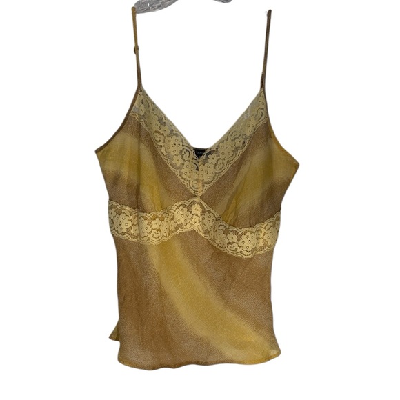 Y2K Whimsigoth Fairy Grunge Brown Tan Lace Camisole Top Going Out Party Sheer - Picture 1 of 7